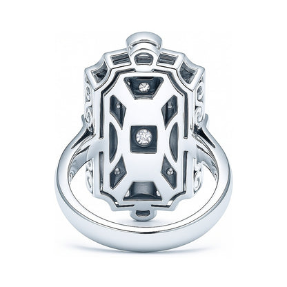 Art Deco Milgrain CZ Ring in Sterling Silver