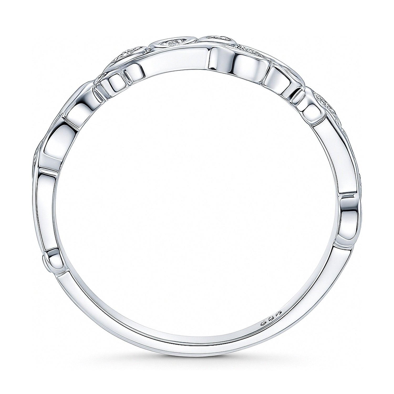 Leaf Filigree CZ Ring in Sterling Silver, 8 of 9