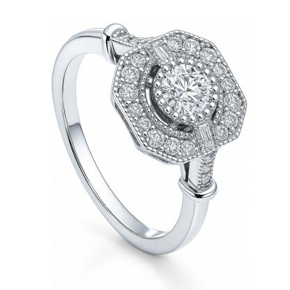Art Deco CZ Ring in Sterling Silver