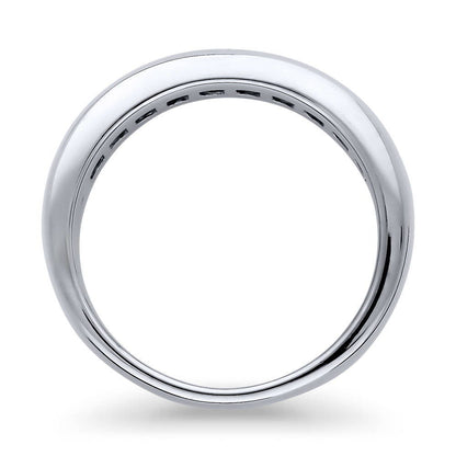 Channel Princess CZ Eternity Ring in Sterling Silver