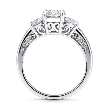 3-Stone 1ct CZ Ring in Sterling Silver