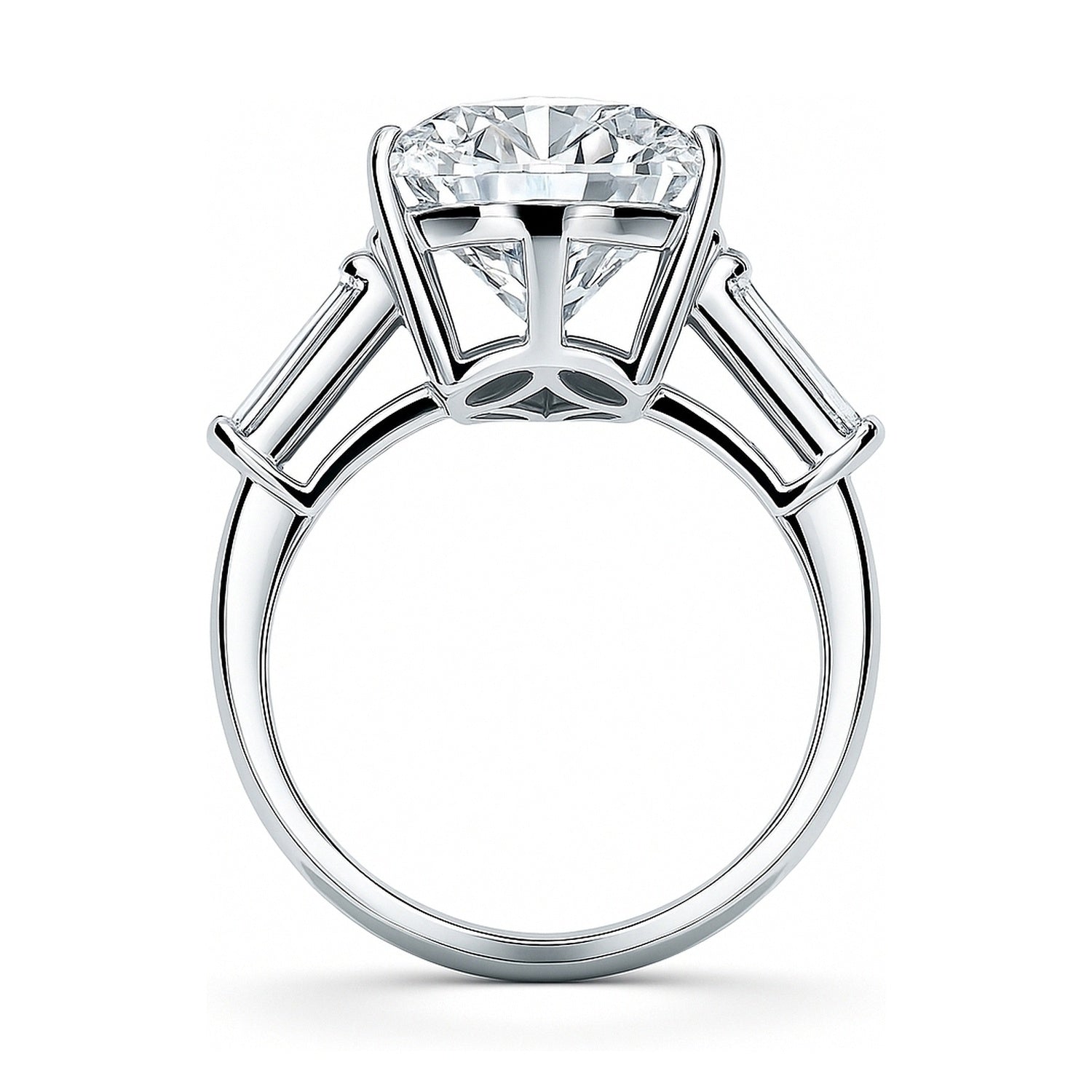 3-Stone 8ct Pear CZ Ring in Sterling Silver