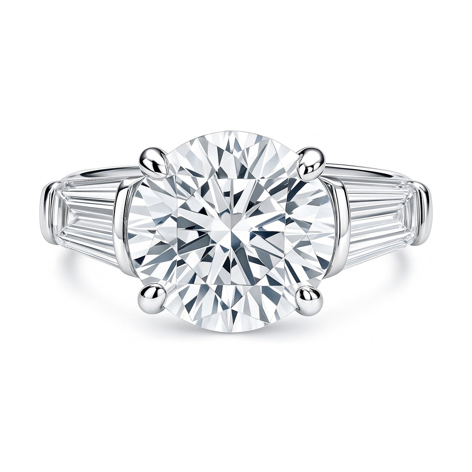 3-Stone 4.9ct CZ Ring in Sterling Silver