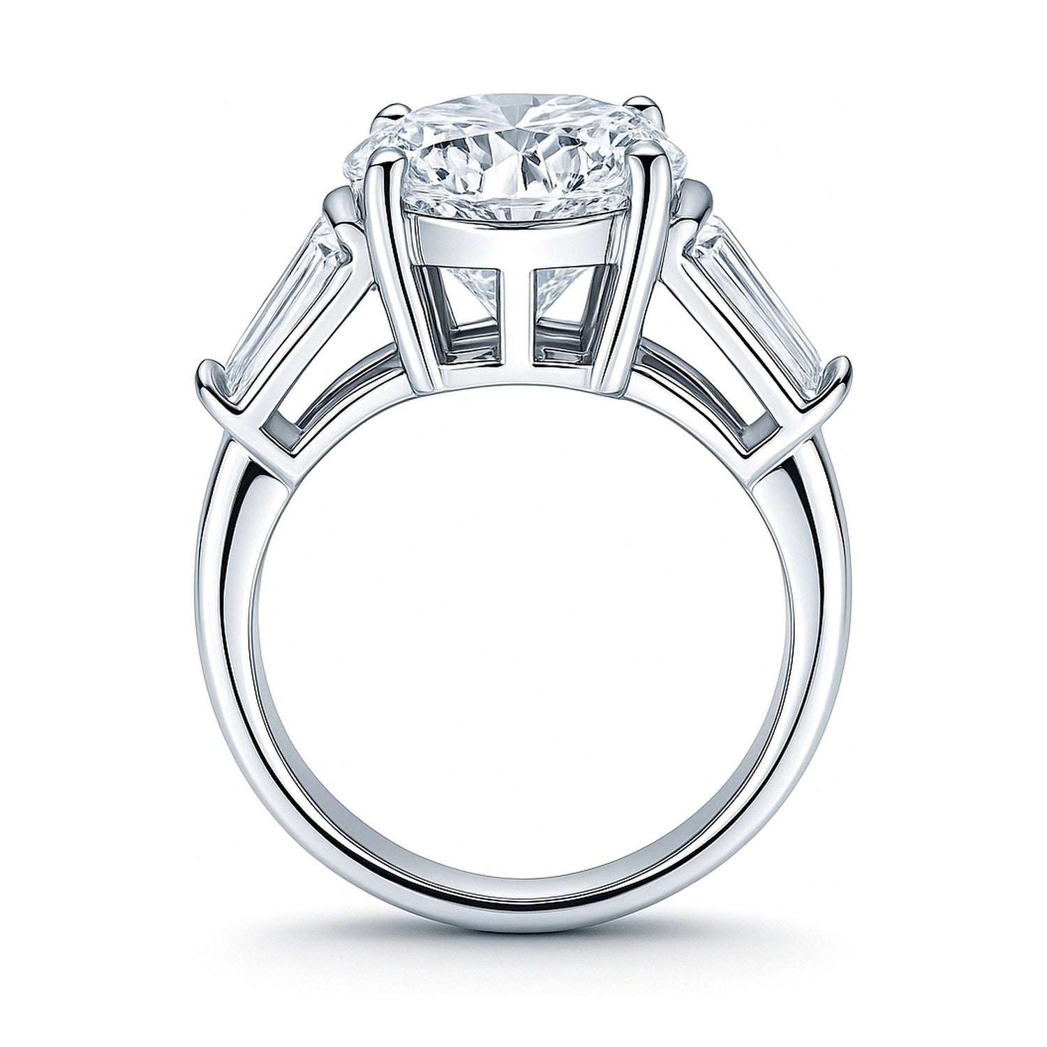 3-Stone 4.9ct CZ Ring in Sterling Silver, 8 of 8