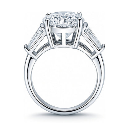 3-Stone 4.9ct CZ Ring in Sterling Silver