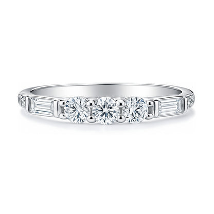 Art Deco Pave CZ Eternity Ring in Sterling Silver