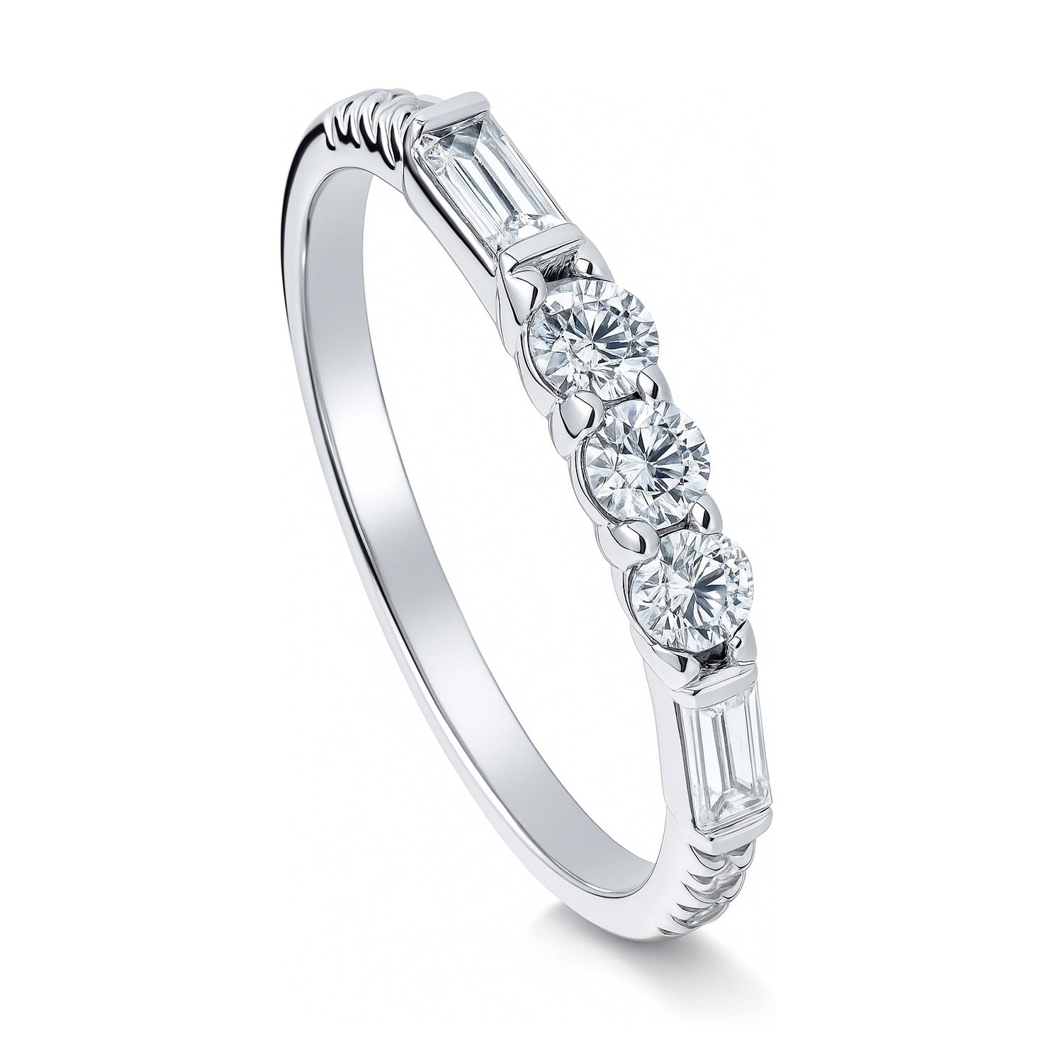Art Deco Pave CZ Eternity Ring in Sterling Silver, 4 of 7