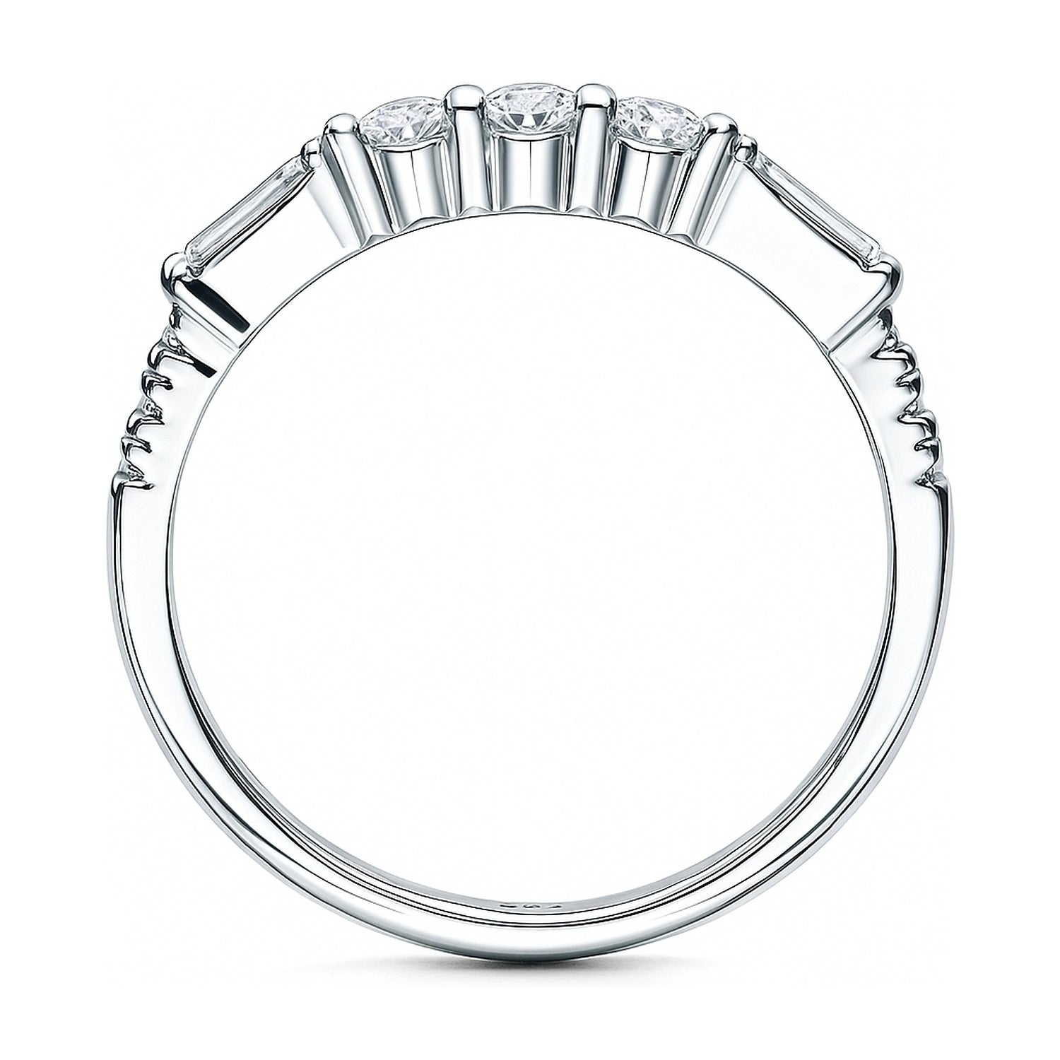 Art Deco Pave CZ Eternity Ring in Sterling Silver, 7 of 7