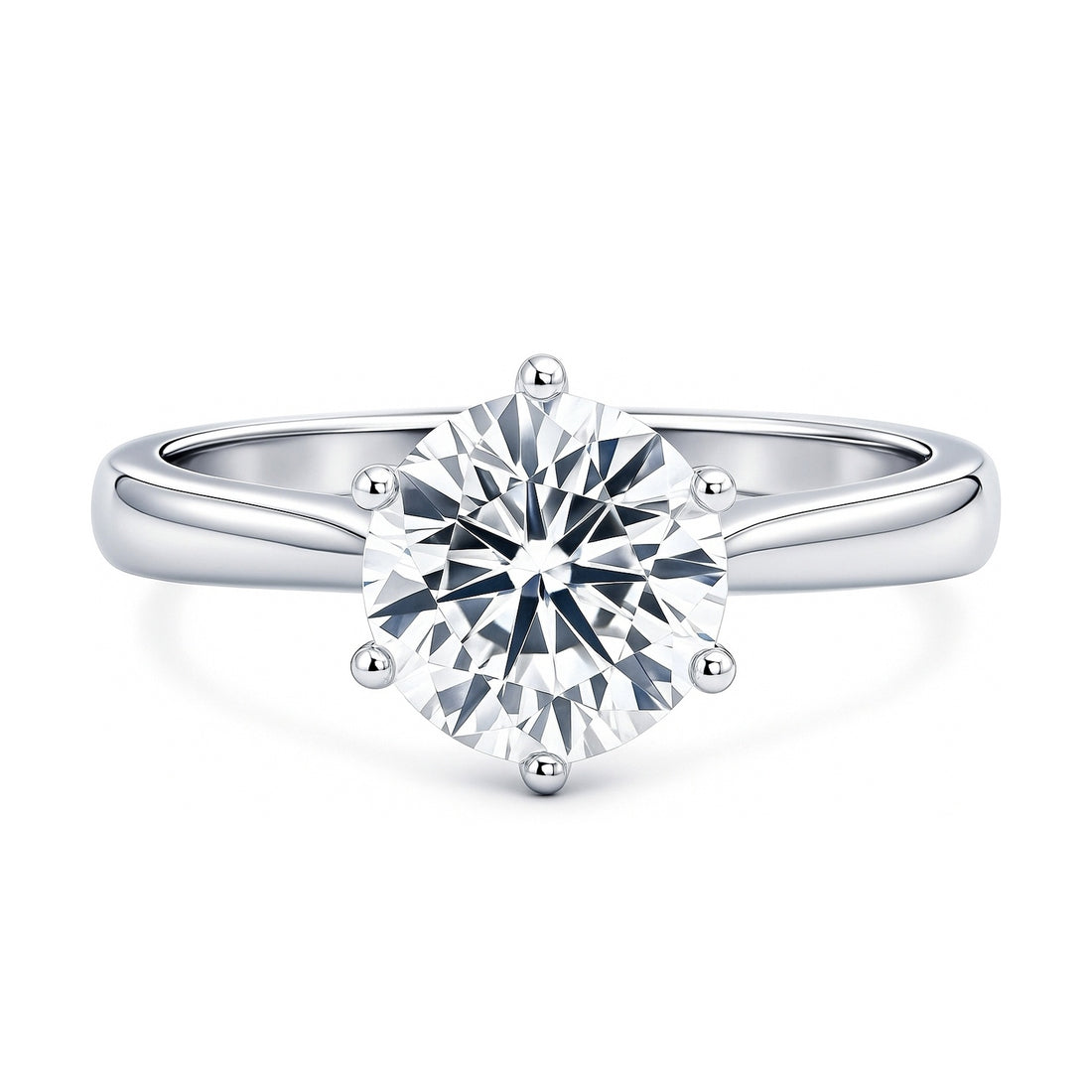 Solitaire 2ct CZ Ring in Sterling Silver