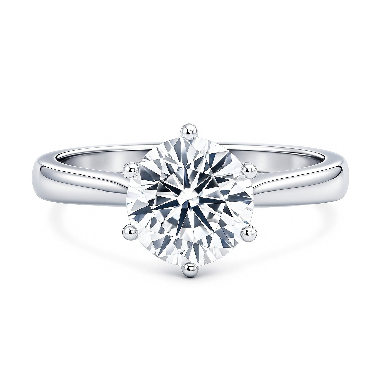 Solitaire 2ct CZ Ring in Sterling Silver
