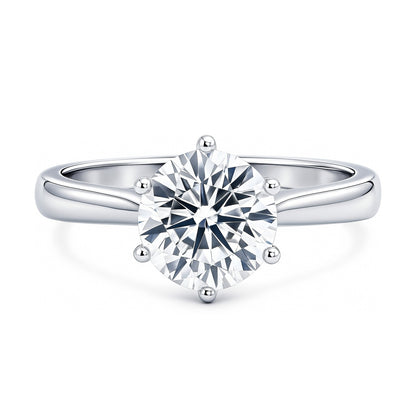 Solitaire 2ct CZ Ring in Sterling Silver