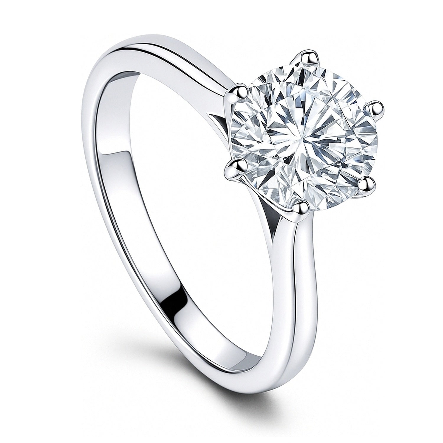 Solitaire 2ct CZ Ring in Sterling Silver