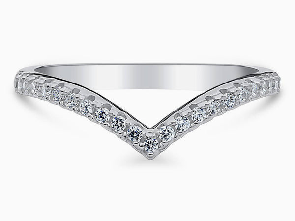 Wishbone CZ Eternity Ring in Sterling Silver, 1 of 8