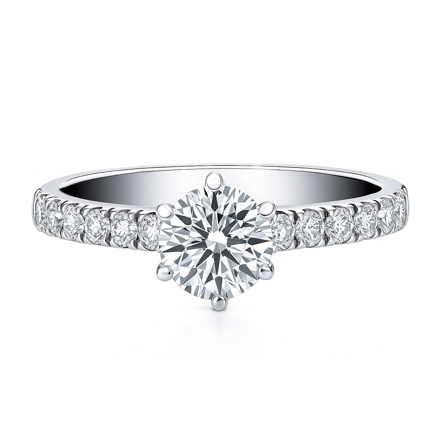 Solitaire 0.8ct CZ Ring in Sterling Silver, 1 of 8