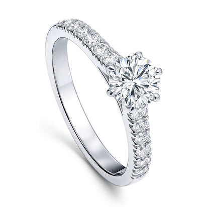 Solitaire 0.8ct CZ Ring in Sterling Silver