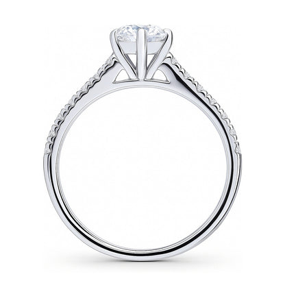 Solitaire 0.8ct CZ Ring in Sterling Silver