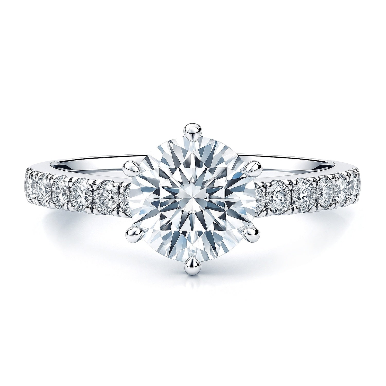 Solitaire 2ct CZ Ring in Sterling Silver, 1 of 9