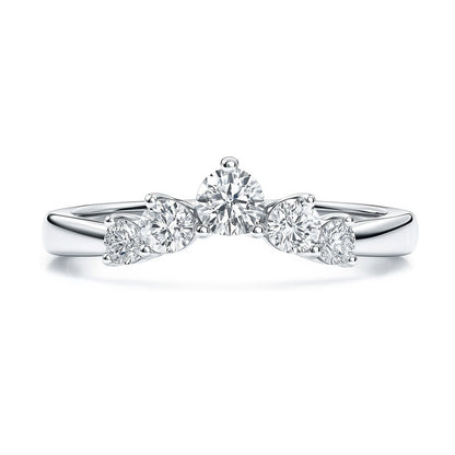 5-Stone Wishbone CZ Band in Sterling Silver