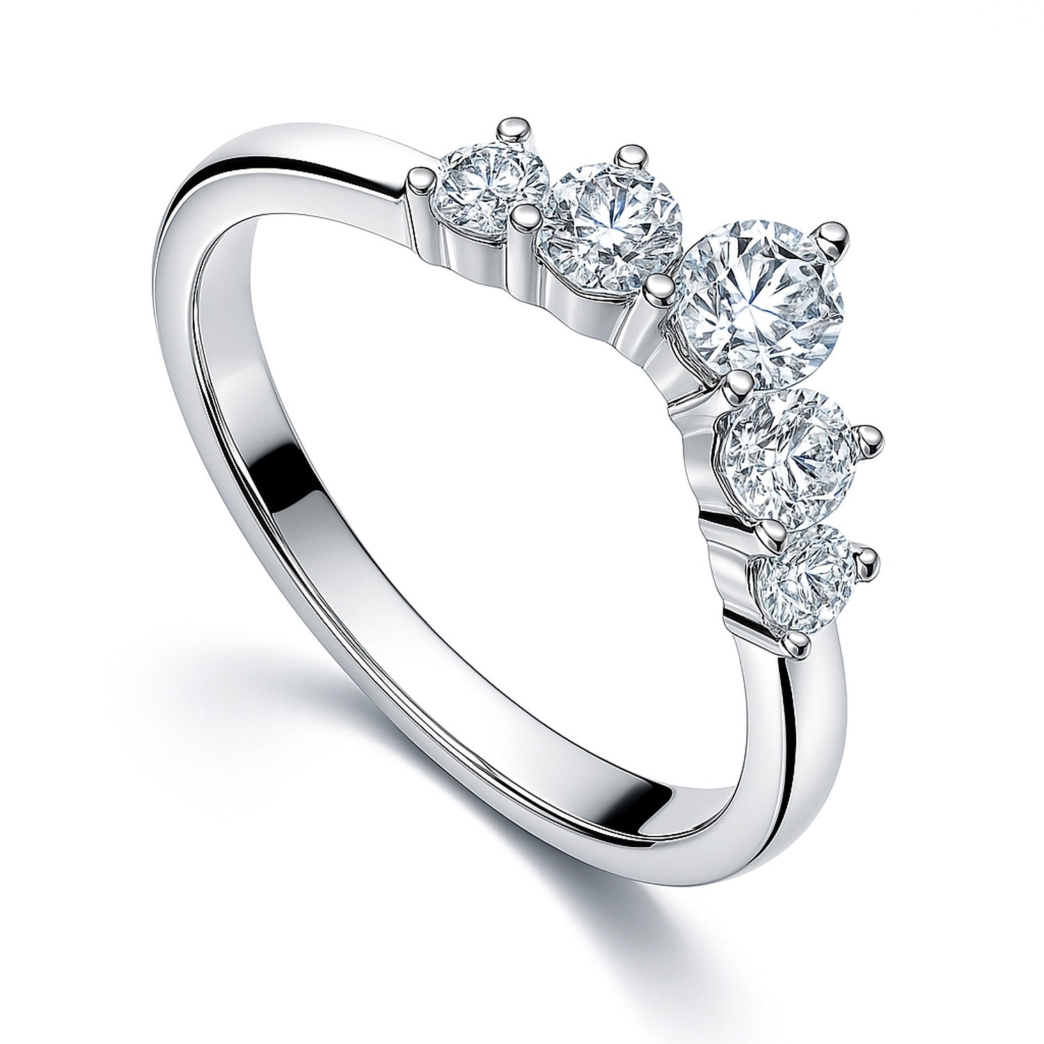 5-Stone Wishbone CZ Band in Sterling Silver, 4 of 8