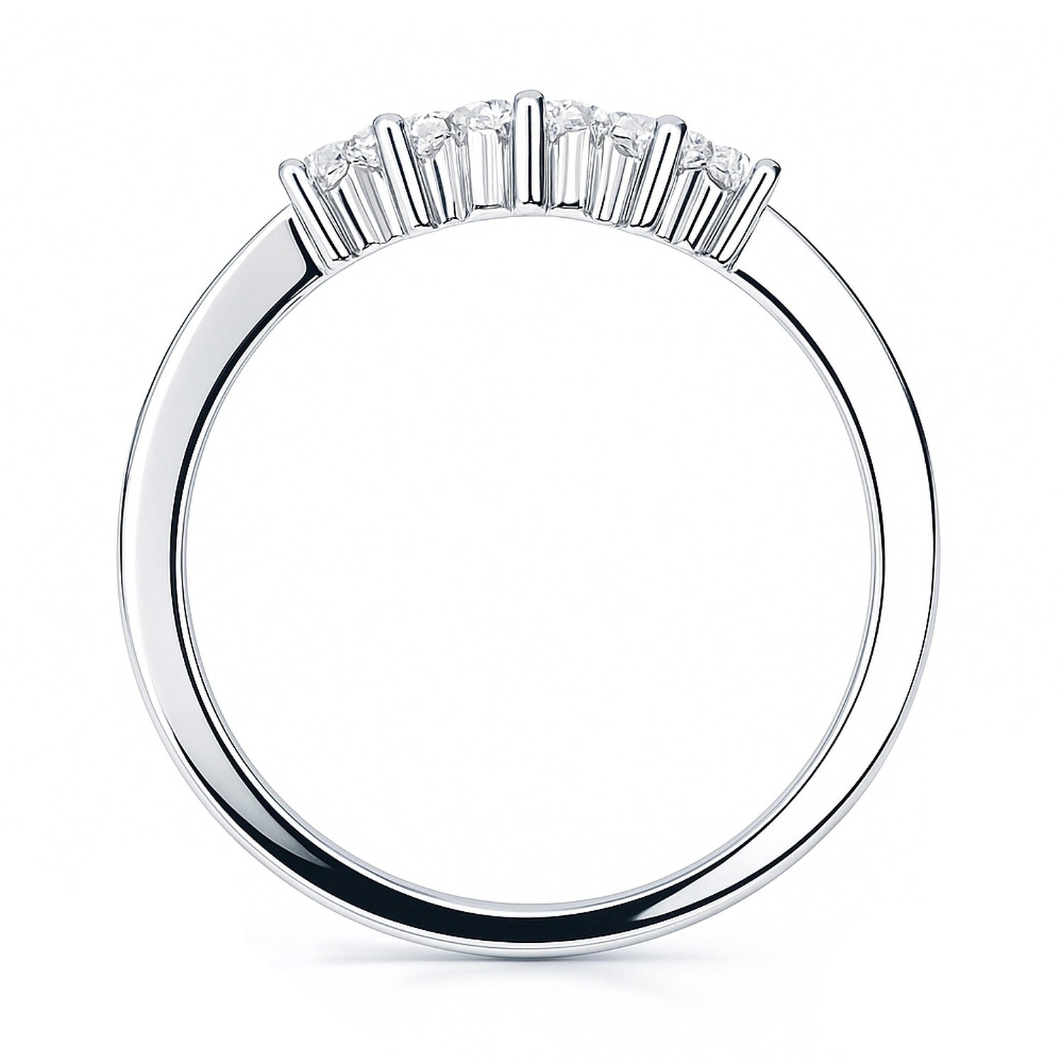 5-Stone Wishbone CZ Band in Sterling Silver