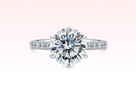 Round stone engagement rings