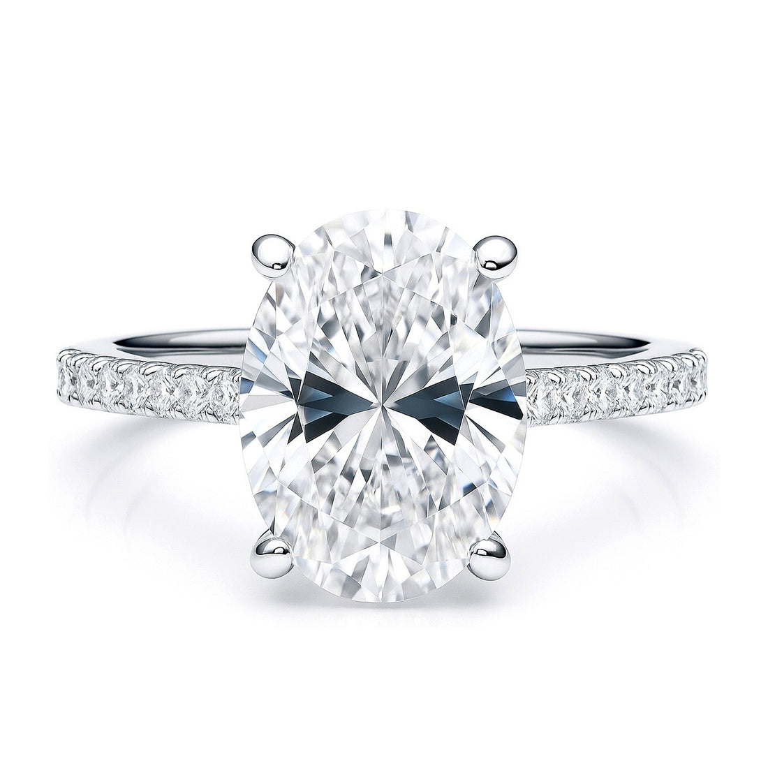 Solitaire 5.5ct Oval CZ Ring in Sterling Silver
