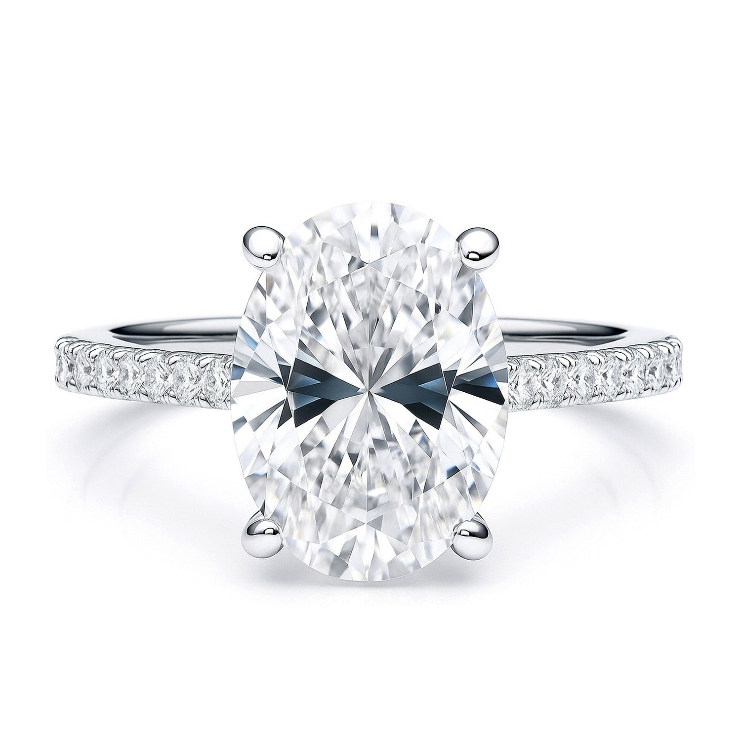 Solitaire 5.5ct Oval CZ Ring in Sterling Silver, 1 of 10