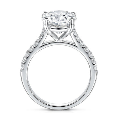 Solitaire 5.5ct Oval CZ Ring in Sterling Silver