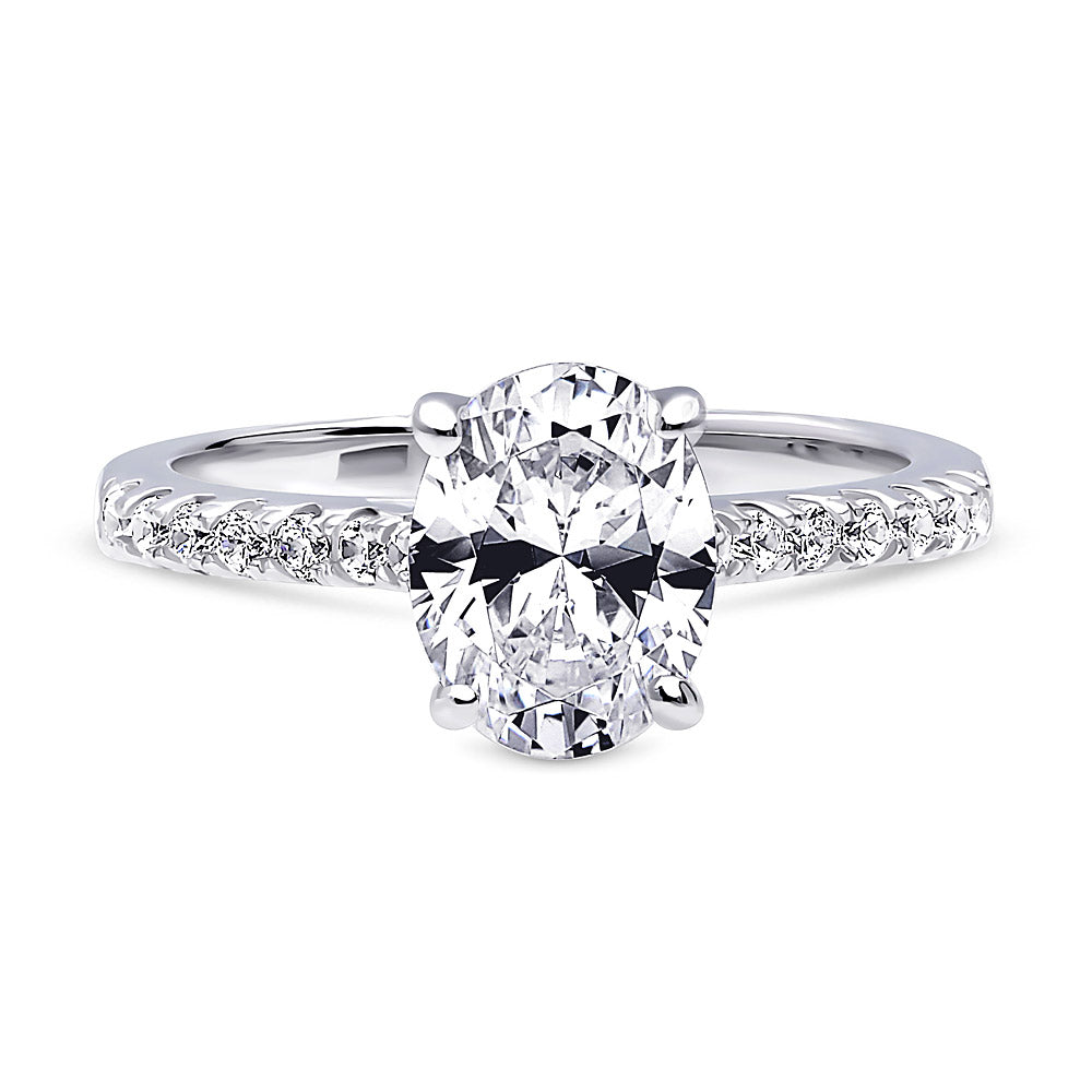 Solitaire 1.8ct Oval CZ Ring in Sterling Silver, 1 of 11