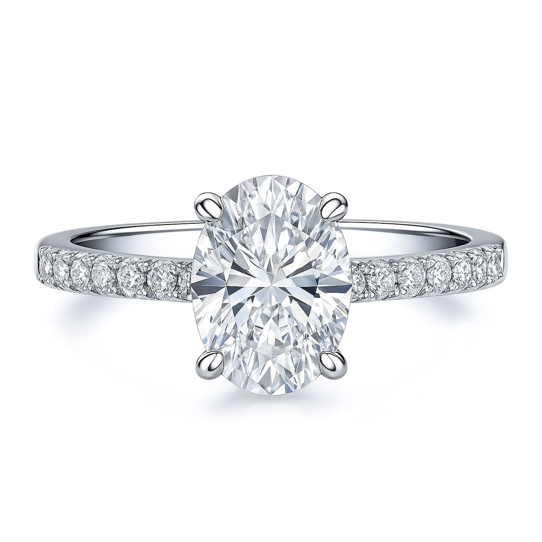 Solitaire 1.8ct Oval CZ Ring in Sterling Silver