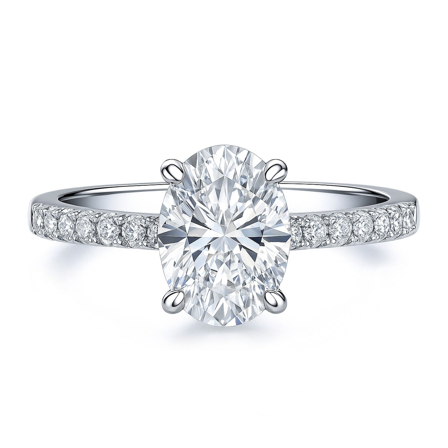 Solitaire 1.8ct Oval CZ Ring in Sterling Silver, 1 of 11