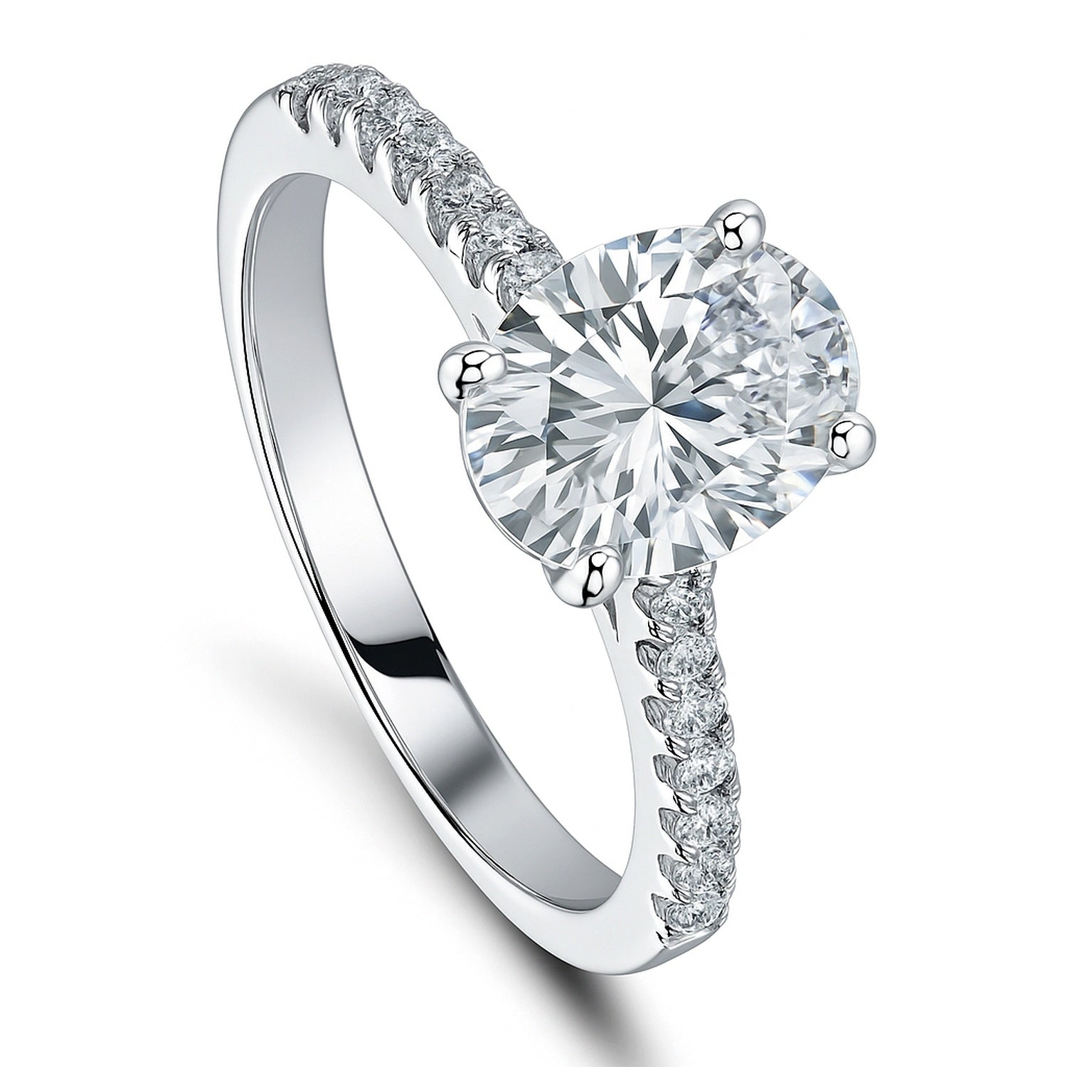 Solitaire 1.8ct Oval CZ Ring in Sterling Silver, 4 of 11