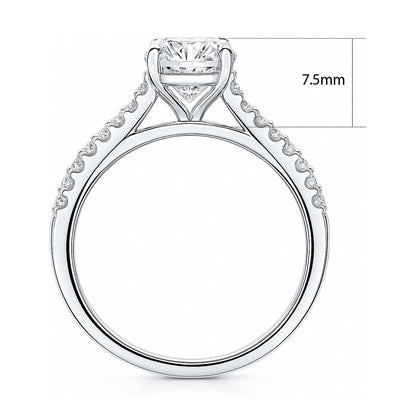 Solitaire 1.8ct Oval CZ Ring in Sterling Silver
