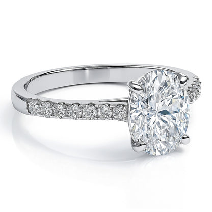 Solitaire 1.8ct Oval CZ Ring in Sterling Silver