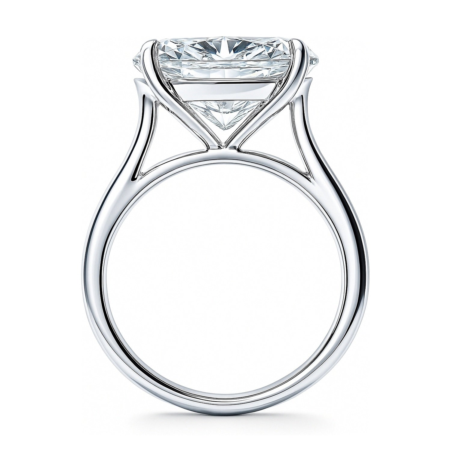 Solitaire East-West 5.5ct Oval CZ Ring in Sterling Silver, 7 of 7