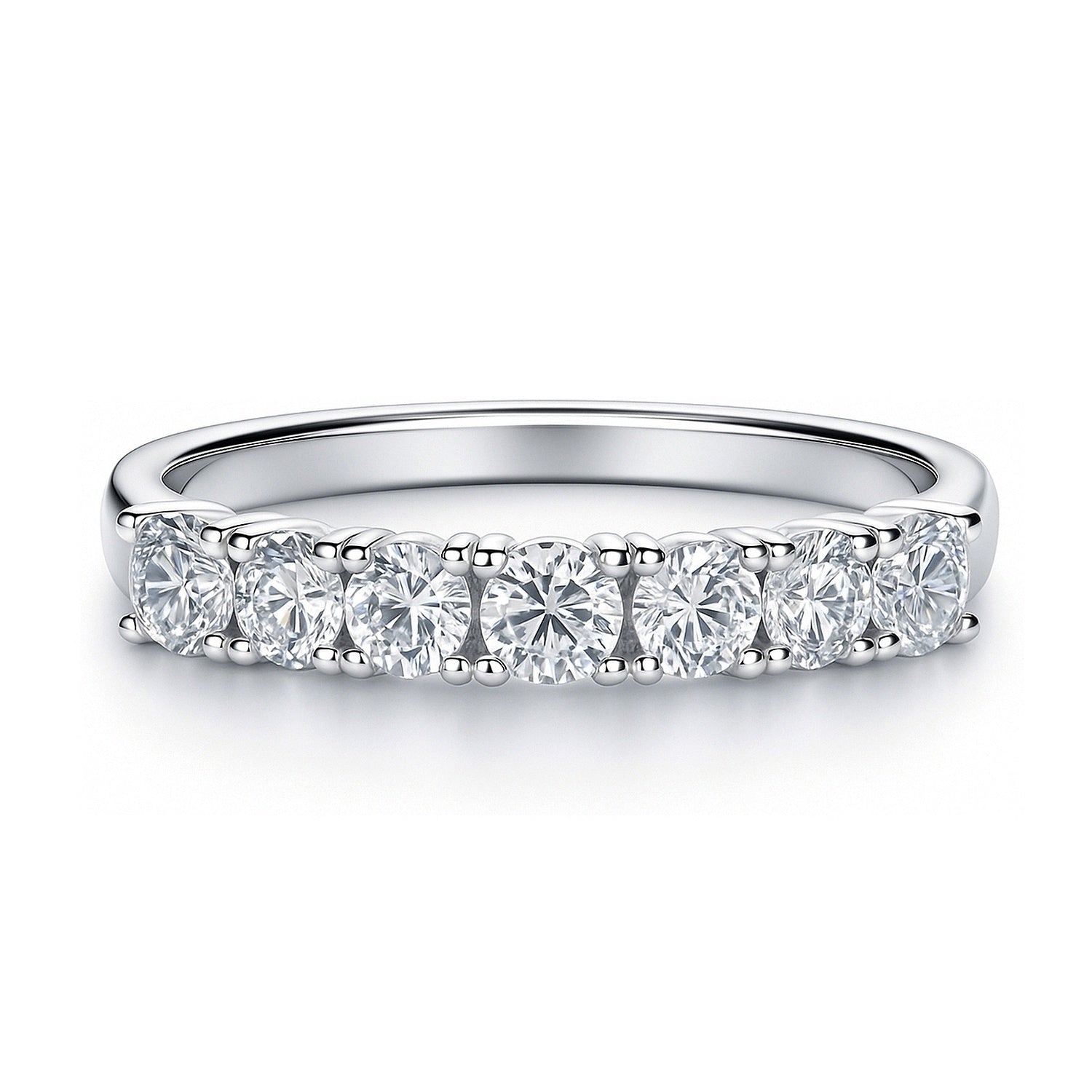 7-Stone CZ Eternity Ring in Sterling Silver