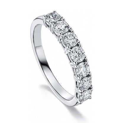7-Stone CZ Eternity Ring in Sterling Silver