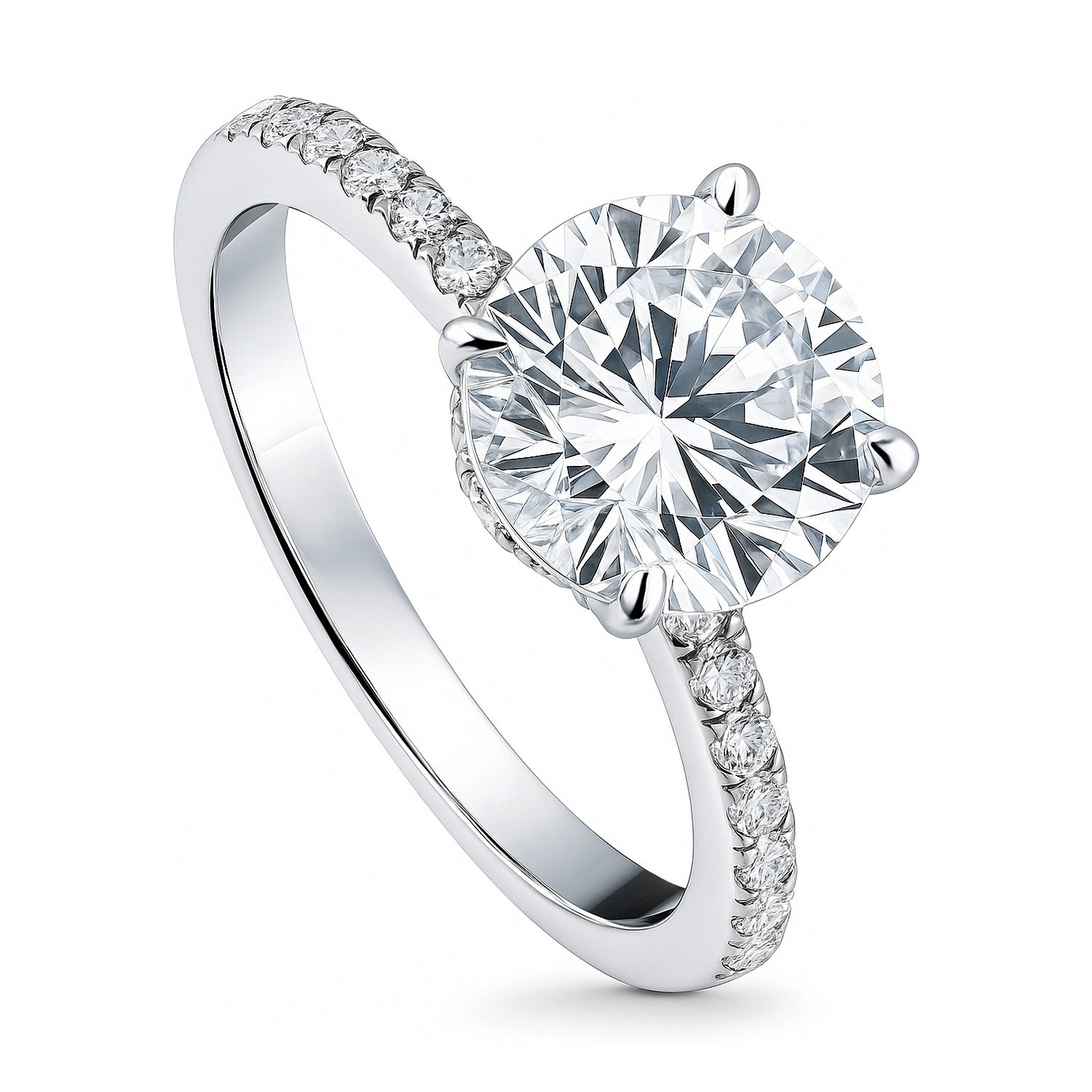 Solitaire Hidden Halo 2.7ct CZ Ring in Sterling Silver, 4 of 7