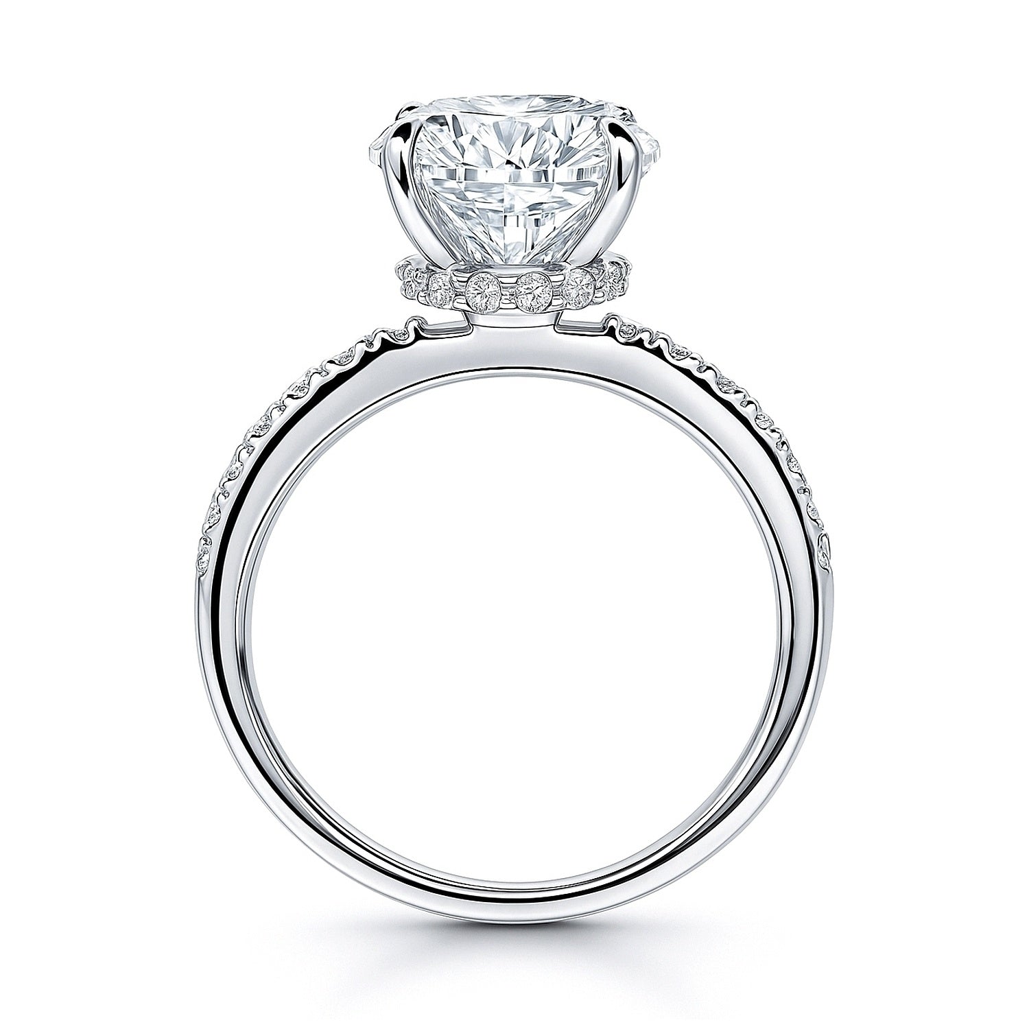Solitaire Hidden Halo 2.7ct CZ Ring in Sterling Silver, 7 of 7