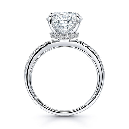 Solitaire Hidden Halo 2.7ct CZ Ring in Sterling Silver