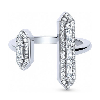 Open Bar CZ Ring in Sterling Silver