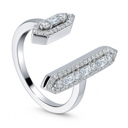 Open Bar CZ Ring in Sterling Silver