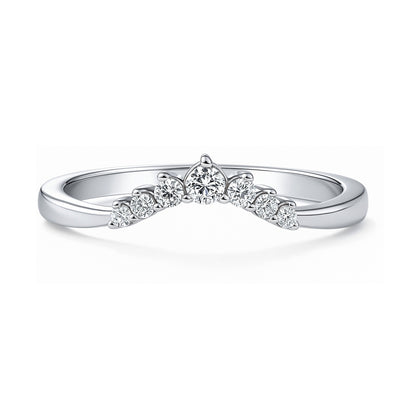 Wishbone 7-Stone CZ Band in Sterling Silver