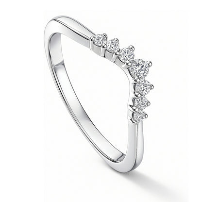 Wishbone 7-Stone CZ Band in Sterling Silver