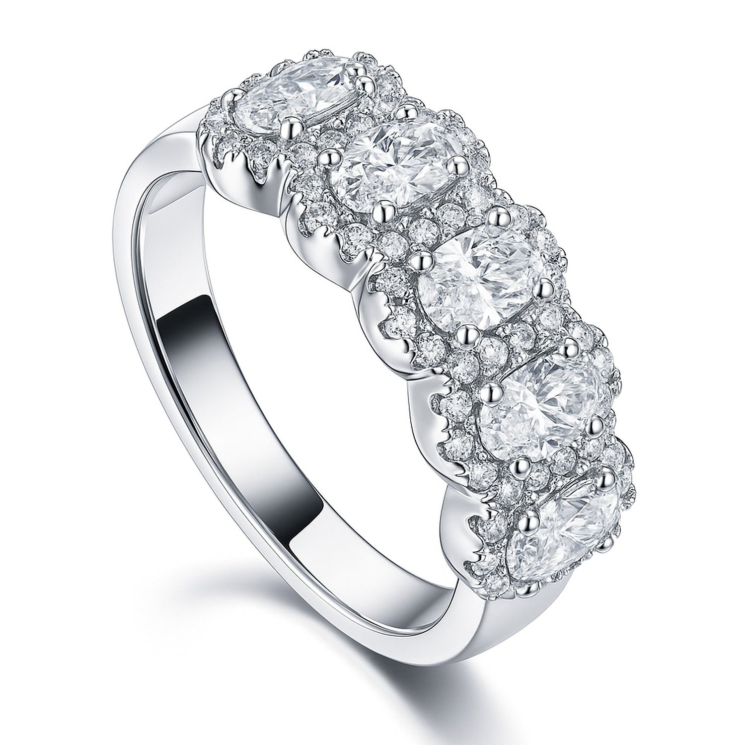 5-Stone CZ Band in Sterling Silver