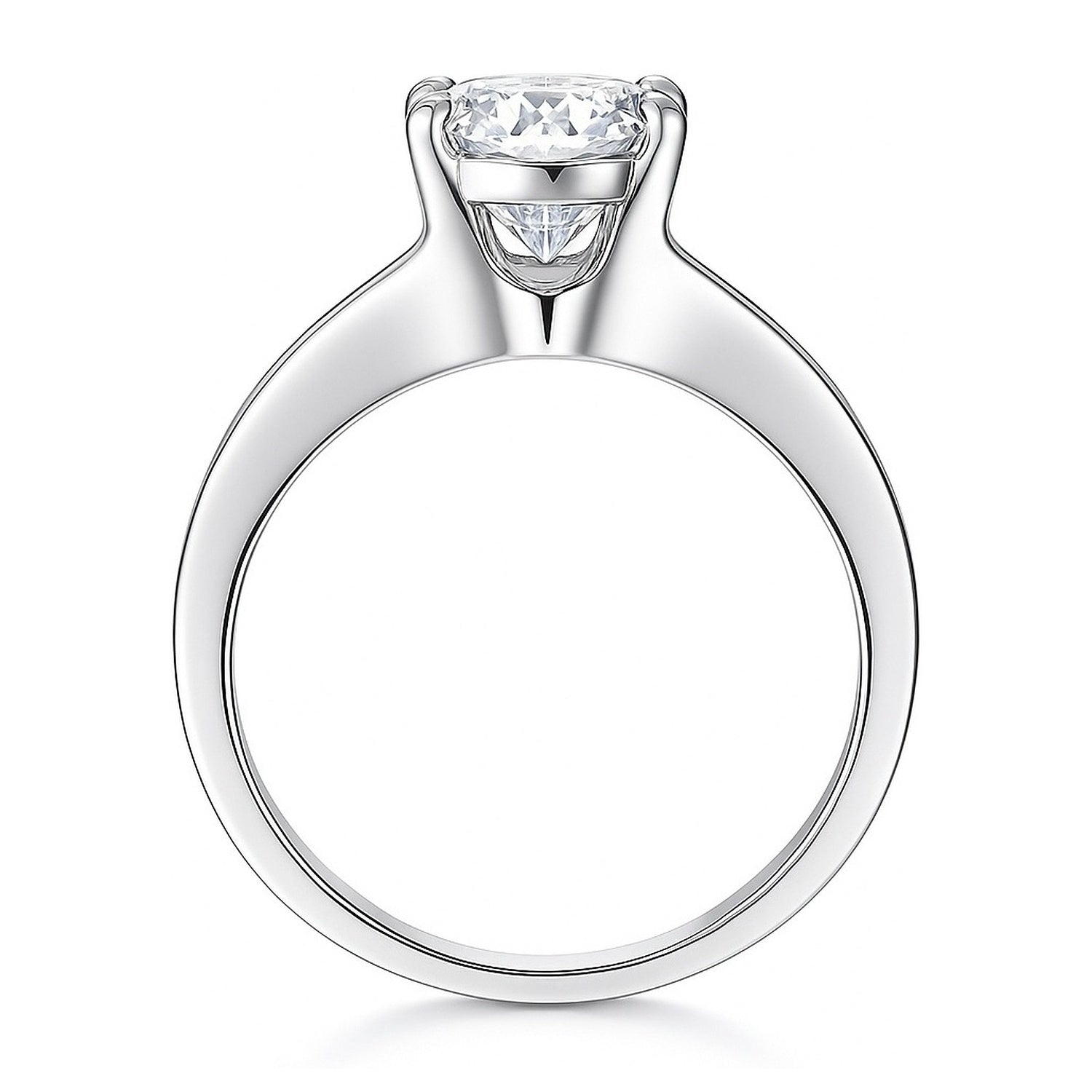 Solitaire 3ct Pear CZ Ring in Sterling Silver, 8 of 9