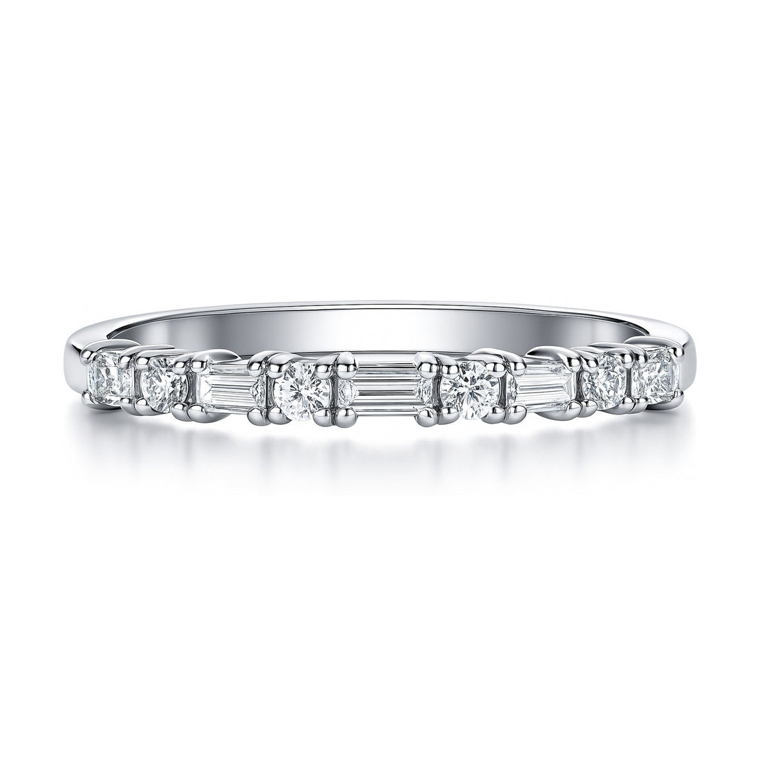 Art Deco CZ Eternity Ring in Sterling Silver