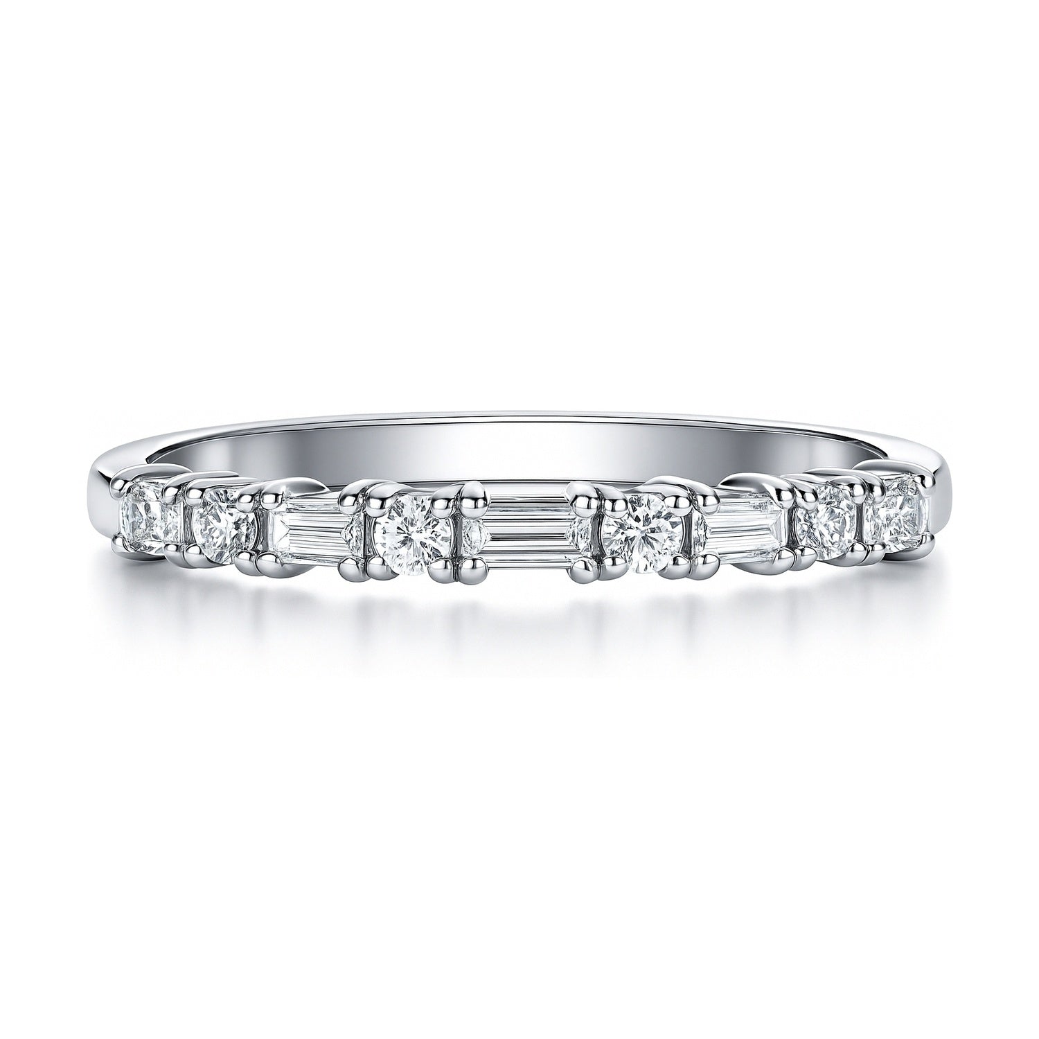 Art Deco CZ Eternity Ring in Sterling Silver, 1 of 13