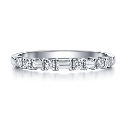 Art Deco CZ Eternity Ring in Sterling Silver