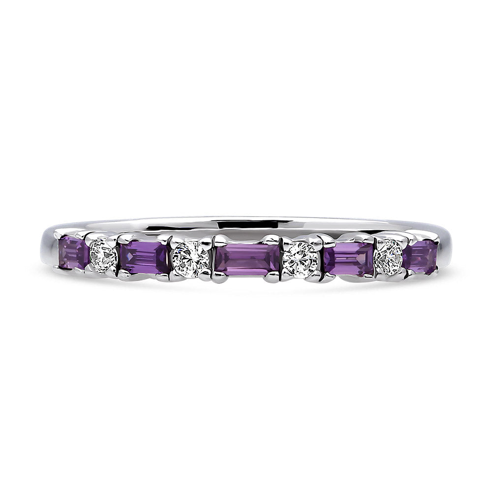 Art Deco CZ Eternity Ring in Sterling Silver